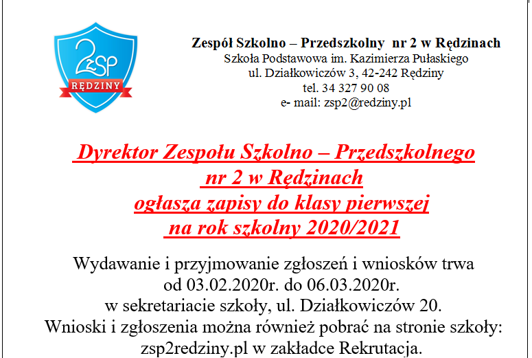 REKRUTACJA DO KLASY I