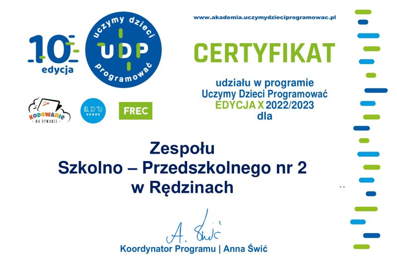 X edycja Ogólnopolskiego Programu Uczymy Dzieci Programować