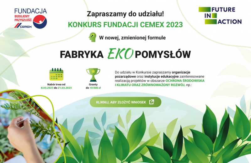 Konkurs Fundacji CEMEX 2023 – Fabryka EKO Pomysłów rozstrzygnięty